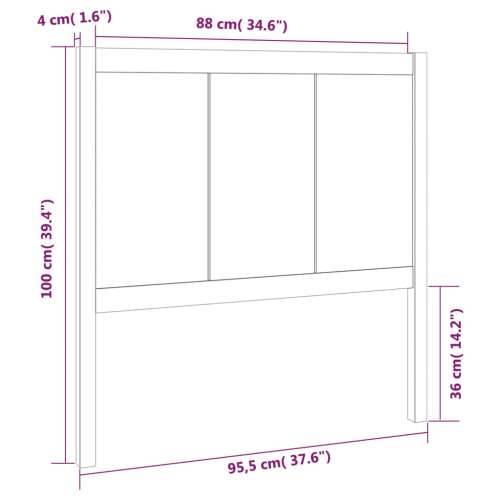Uzglavlje za krevet crno 95,5 x 4 x 100 cm od masivne borovine - Crna 95.5 x 100 cm 1 Cijena