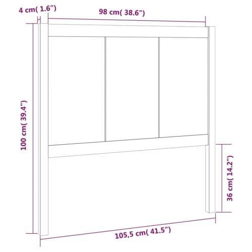 Uzglavlje za krevet 105,5 x4 x 100 cm od masivne borovine - Prirodna 105.5 x 100 cm 1 Cijena