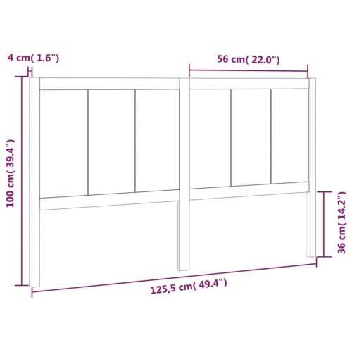 Uzglavlje za krevet crno 125,5 x 4 x 100 cm od masivne borovine - Crna 125.5 x 100 cm 1 Cijena