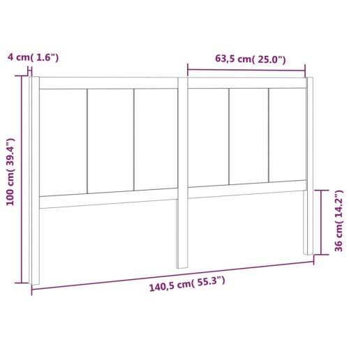 Uzglavlje za krevet 140,5 x 4 x 100 cm od masivne borovine - Prirodna 140.5 x 100 cm 1 Cijena
