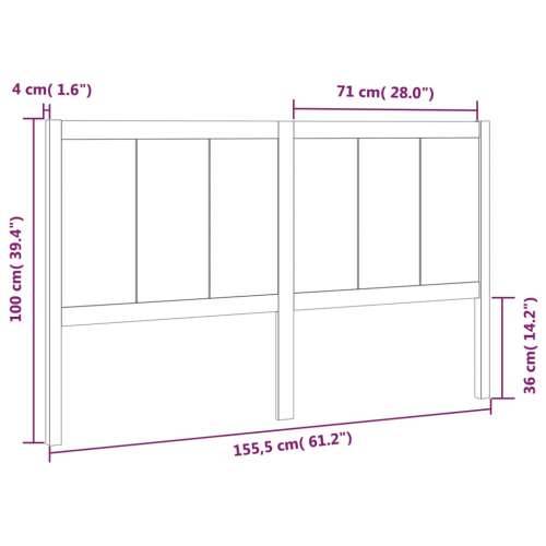 Uzglavlje za krevet 155,5 x 4 x 100 cm od masivne borovine - Prirodna 155.5 x 100 cm 1 Cijena
