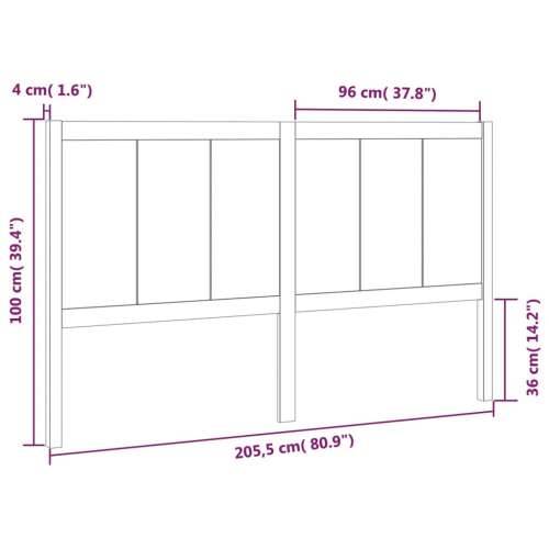 Uzglavlje za krevet 205,5 x 4 x 100 cm od masivne borovine - Prirodna 205.5 x 100 cm 1 Cijena