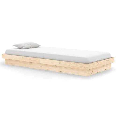 Okvir za krevet od masivnog drva 90 x 200 cm - Prirodna 90 x 200 cm Cijena