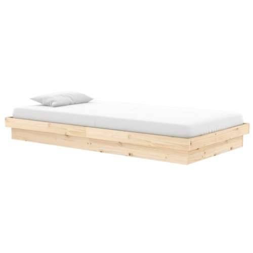 Okvir za krevet od masivnog drva 90 x 200 cm - Prirodna 90 x 200 cm Cijena