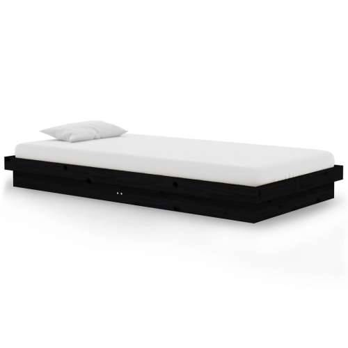 Okvir za krevet od masivnog drva crni 100 x 200 cm - Crna 100 x 200 cm Cijena