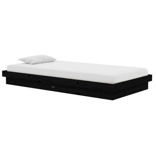 Okvir za krevet od masivnog drva crni 100 x 200 cm - Crna 100 x 200 cm Cijena