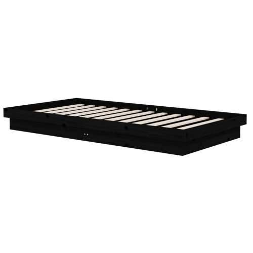 Okvir za krevet od masivnog drva crni 100 x 200 cm - Crna 100 x 200 cm Cijena