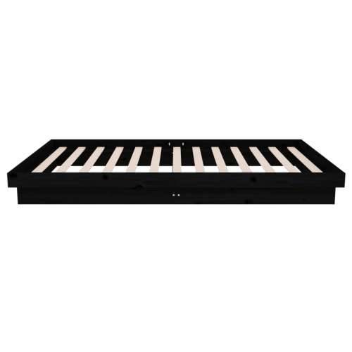 Okvir za krevet od masivnog drva crni 100 x 200 cm - Crna 100 x 200 cm Cijena