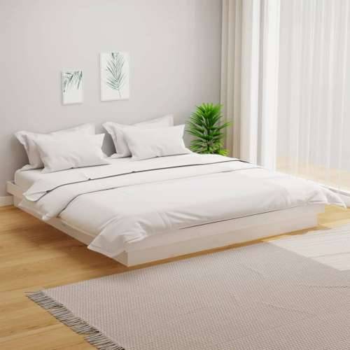 Okvir za krevet od masivnog drva bijeli 180 x 200 cm veliki - Bijela 180 x 200 cm Cijena
