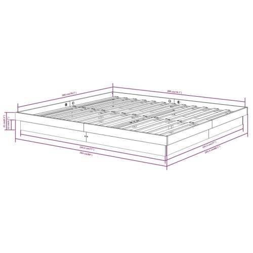 Okvir za krevet od masivnog drva bijeli 200 x 200 cm Cijena