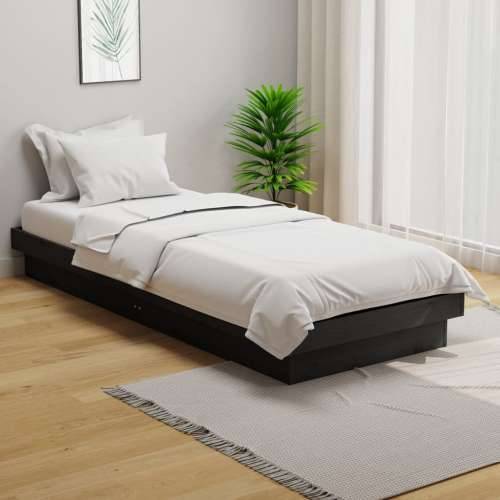 Okvir za krevet od masivnog drva sivi 75 x 190 cm mali