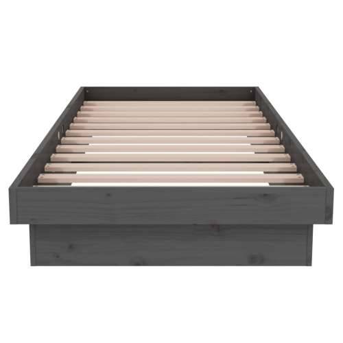 Okvir za krevet od masivnog drva sivi 75 x 190 cm mali Cijena
