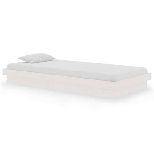 Okvir za krevet bijeli od masivnog drva 90 x 190 cm mali - Bijela 90 x 190 cm Cijena