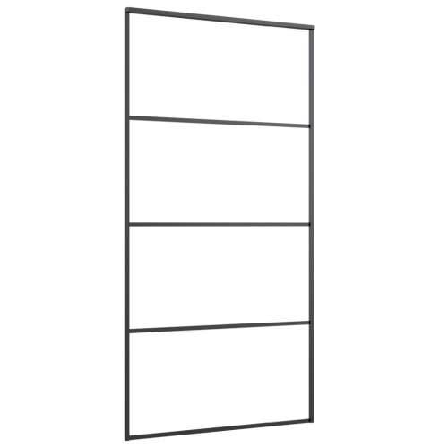 Klizna vrata od mutnog stakla ESG i aluminija 102,5x205 cm crna - Crna 102.5 x 205 cm 1 Matirano Cijena