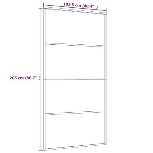 Klizna vrata od mutnog stakla ESG i aluminija 102,5x205 cm crna - Crna 102.5 x 205 cm 1 Matirano Cijena