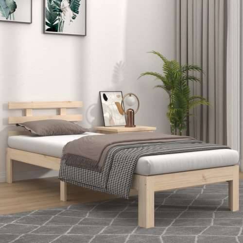 Okvir za krevet od masivnog drva 75 x 190 cm jednokrevetni - Prirodna 75 x 190 cm Cijena
