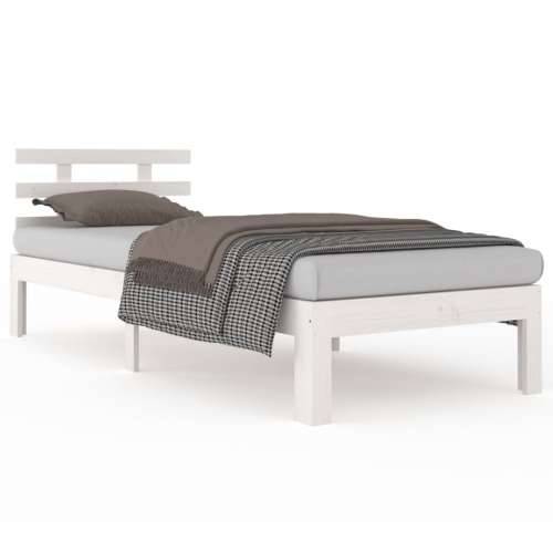 Okvir za krevet od masivnog drva bijeli 75 x 190 cm mali - Bijela 75 x 190 cm Cijena