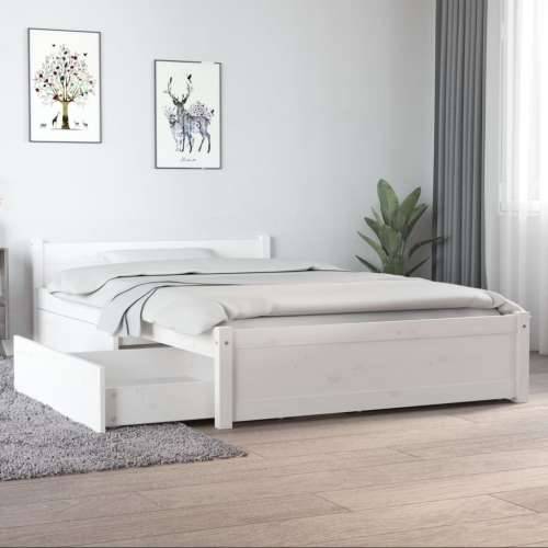 Okvir za krevet s ladicama bijeli 120 x 190 cm mali bračni - Bijela 120 x 190 cm Cijena