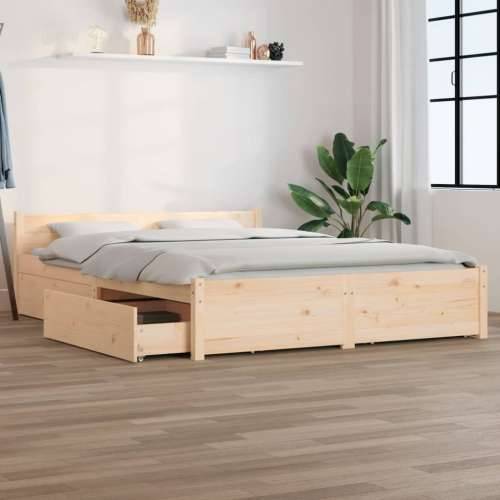 Okvir za krevet s ladicama 140 x 190 cm - Prirodna 140 x 190 cm Cijena