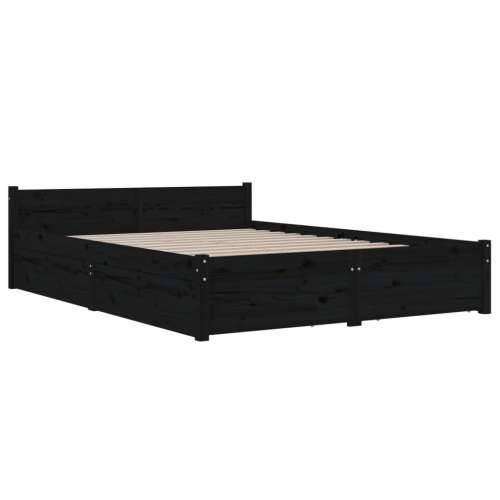 Okvir za krevet s ladicama crni 140 x 190 cm - Crna 140 x 190 cm Cijena