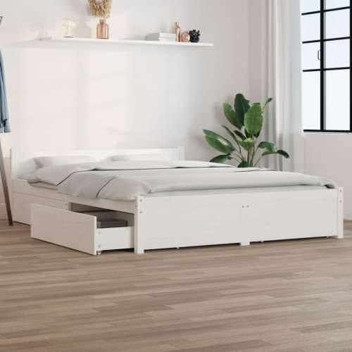 Okvir za krevet s ladicama bijeli 120 x 200 cm - Bijela 120 x 200 cm Cijena