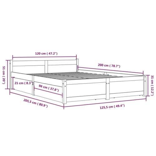 Okvir za krevet s ladicama bijeli 120 x 200 cm - Bijela 120 x 200 cm Cijena