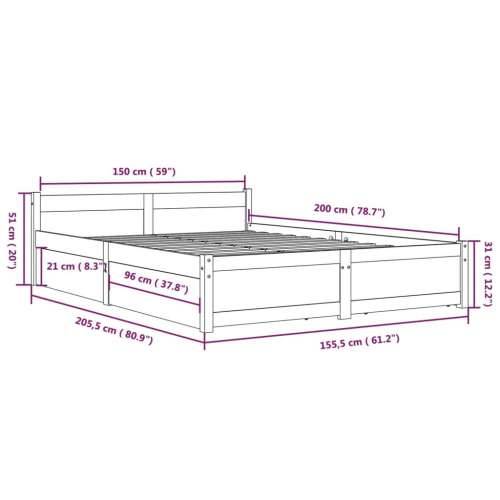 Okvir za krevet s ladicama bijeli 150x200 cm veliki bračni Bijela 150 x 200 cm Cijena