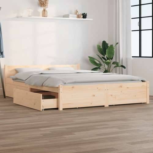 Okvir za krevet s ladicama 160 x 200 cm - Prirodna 160 x 200 cm Cijena