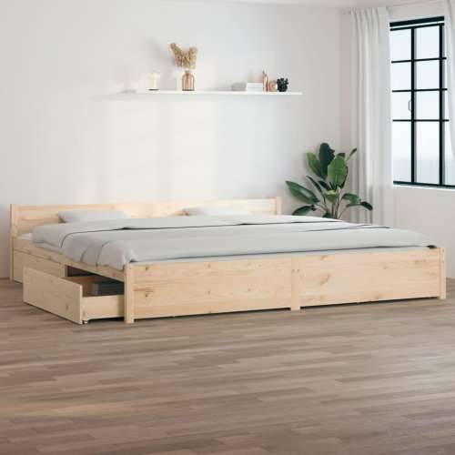 Okvir za krevet s ladicama 200 x 200 cm - Prirodna 200 x 200 cm Cijena