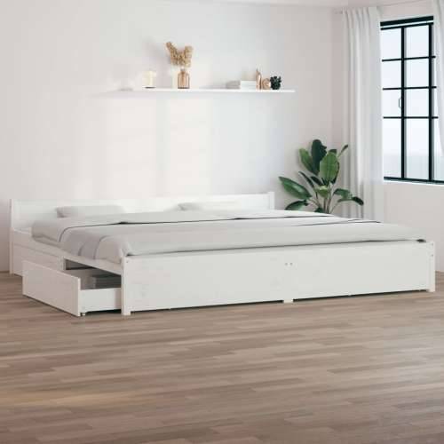 Okvir za krevet s ladicama bijeli 200 x 200 cm Bijela 200 x 200 cm Cijena