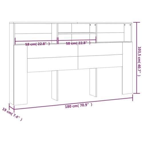Uzglavlje s ormarićem boja hrasta sonome 180 x 19 x 103,5 cm - sonoma hrast 180 x 19 x 103.5 cm 1 Cijena