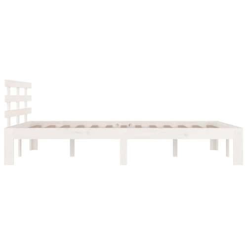 Okvir za krevet od masivnog drva bijeli 140 x 190 cm - Bijela 140 x 190 cm Cijena
