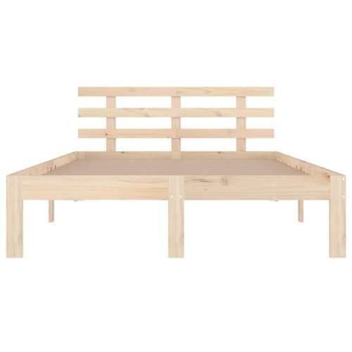 Okvir za krevet od masivnog drva 150 x 200 cm veliki bračni - Prirodna 150 x 200 cm Cijena