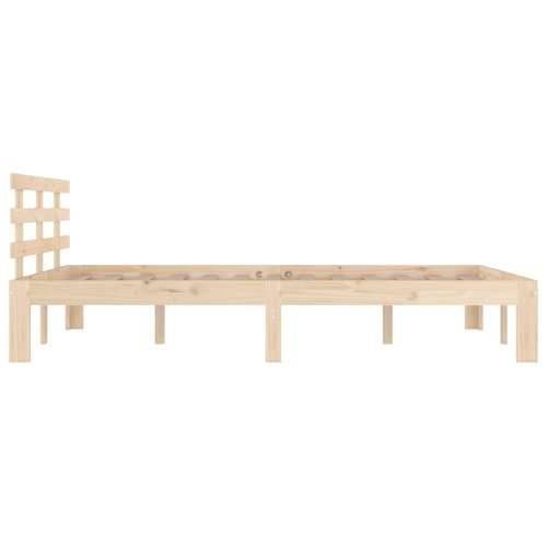 Okvir za krevet od masivnog drva 150 x 200 cm veliki bračni - Prirodna 150 x 200 cm Cijena