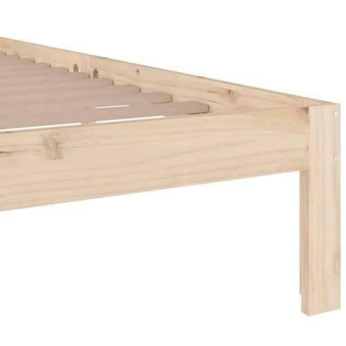 Okvir za krevet od masivnog drva 150 x 200 cm veliki bračni - Prirodna 150 x 200 cm Cijena