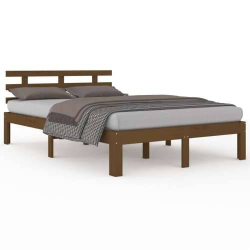 Okvir za krevet od masivnog drva smeđa boja meda 200 x 200 cm - boja meda 200 x 200 cm Cijena