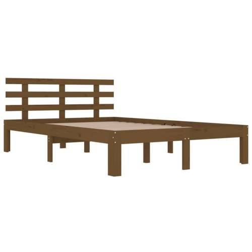Okvir za krevet od masivnog drva smeđa boja meda 200 x 200 cm - boja meda 200 x 200 cm Cijena