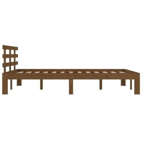 Okvir za krevet od masivnog drva smeđa boja meda 200 x 200 cm - boja meda 200 x 200 cm Cijena