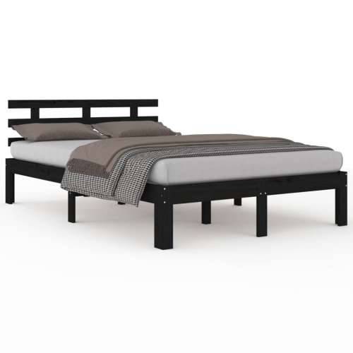 Okvir za krevet od masivnog drva crni 200 x 200 cm - Crna 200 x 200 cm Cijena