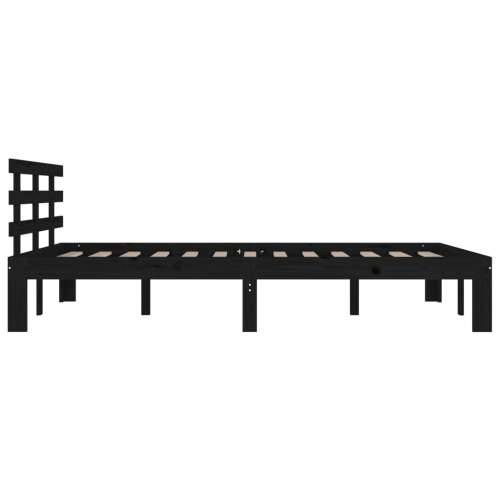 Okvir za krevet od masivnog drva crni 200 x 200 cm - Crna 200 x 200 cm Cijena