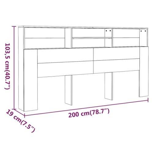 Uzglavlje s ormarićem boja smeđeg hrasta 200 x 19 x 103,5 cm - Smeđi hrast 200 x 19 x 103.5 cm 1 Cijena