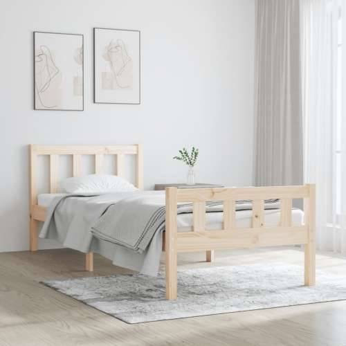 Okvir za krevet od masivnog drva 75 x 190 cm jednokrevetni - Prirodna 75 x 190 cm Cijena
