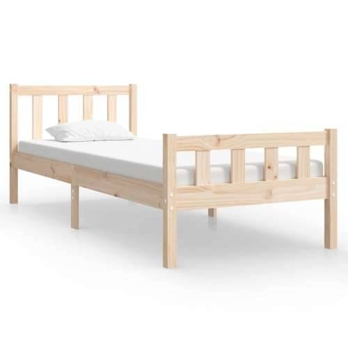 Okvir za krevet od masivnog drva 75 x 190 cm jednokrevetni - Prirodna 75 x 190 cm Cijena