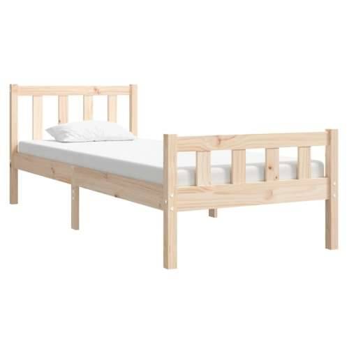 Okvir za krevet od masivnog drva 75 x 190 cm jednokrevetni - Prirodna 75 x 190 cm Cijena