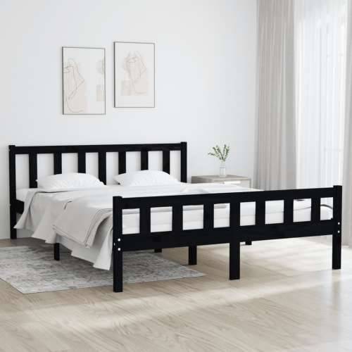 Okvir za krevet od masivnog drva crni 120 x 200 cm - Crna 120 x 200 cm Cijena