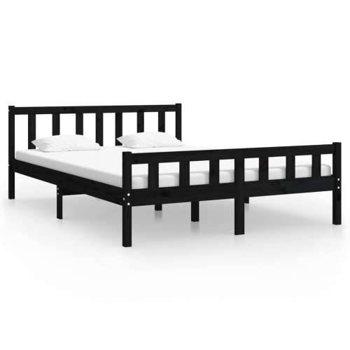 Okvir za krevet od masivnog drva crni 120 x 200 cm - Crna 120 x 200 cm Cijena
