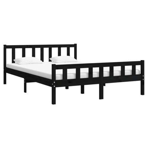 Okvir za krevet od masivnog drva crni 120 x 200 cm - Crna 120 x 200 cm Cijena