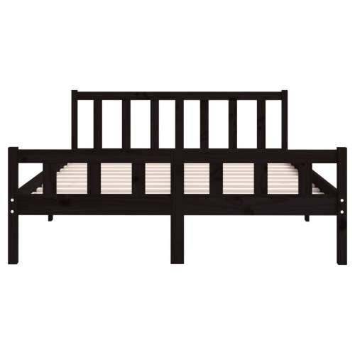 Okvir za krevet od masivnog drva crni 120 x 200 cm - Crna 120 x 200 cm Cijena