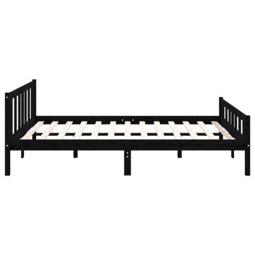 Okvir za krevet od masivnog drva crni 120 x 200 cm - Crna 120 x 200 cm Cijena