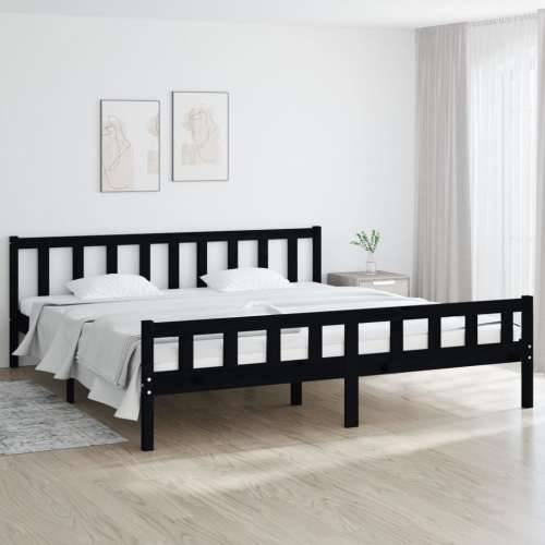 Okvir za krevet od masivnog drva crni 160 x 200 cm - Crna 160 x 200 cm Cijena